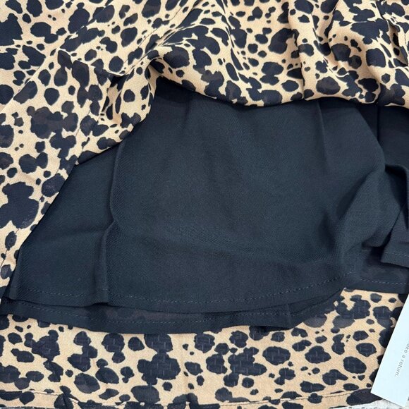 Reformation Kristine Women's Asymmetrical Neckline Leopard Print Mini Dress 10 - Picture 7 of 12